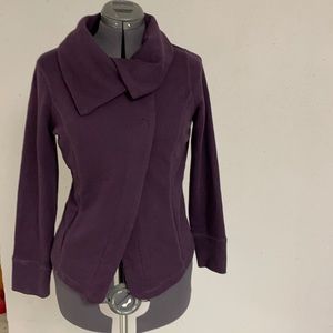 Eddie Bauer snap front cowl neck cardigan